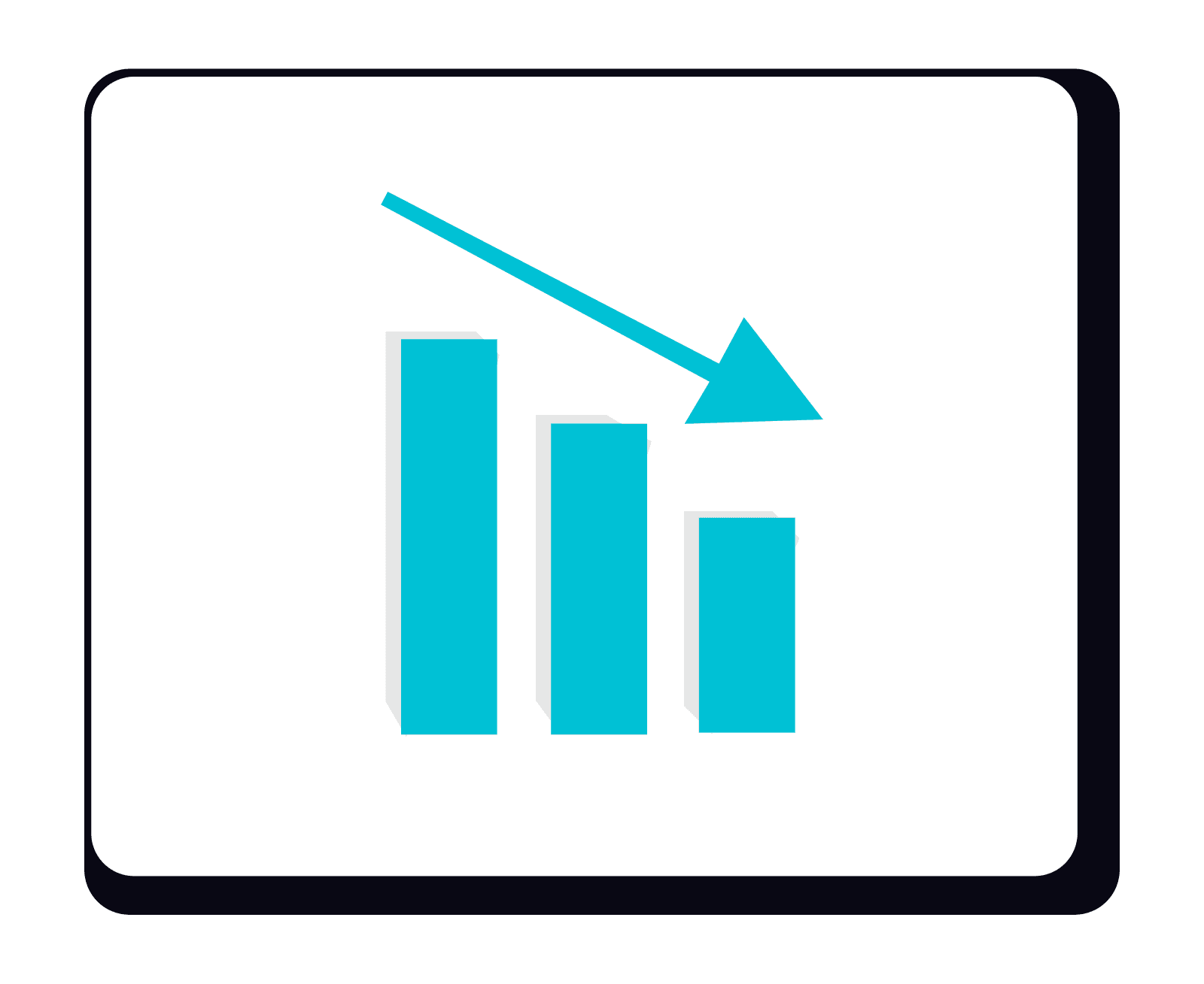 Ilustración de métricas de captación B2B en descenso sin tendencia de oportunidades cualificadas